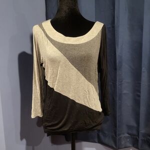 Maurices Black and Gray Long Sleeve Top